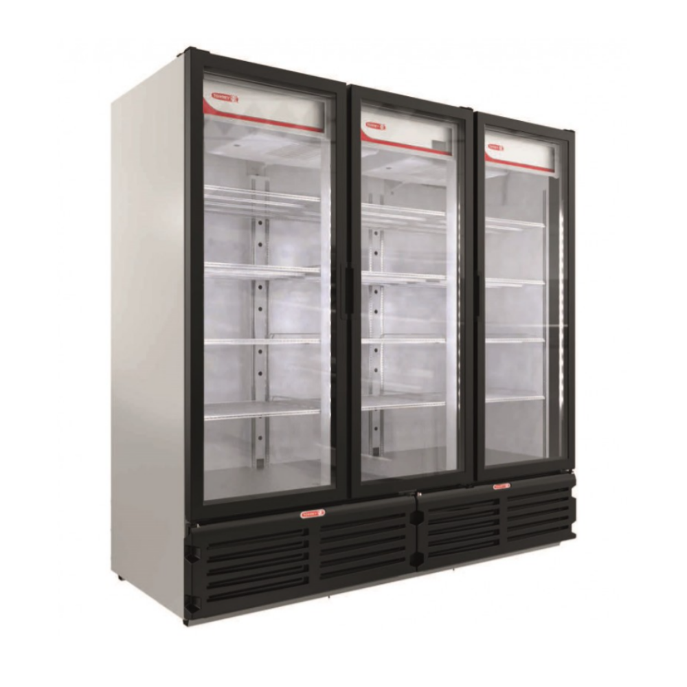 Refrigerador Vertical Exhibidor 3 Puertas 72 Pies G372 Blanco